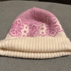Moda International Pink and Cream Kids Beanie